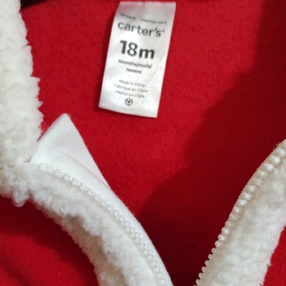 Carter's Festive Cozy And Classic Red Santa Pajama And Slippers - Picture 3 of 5